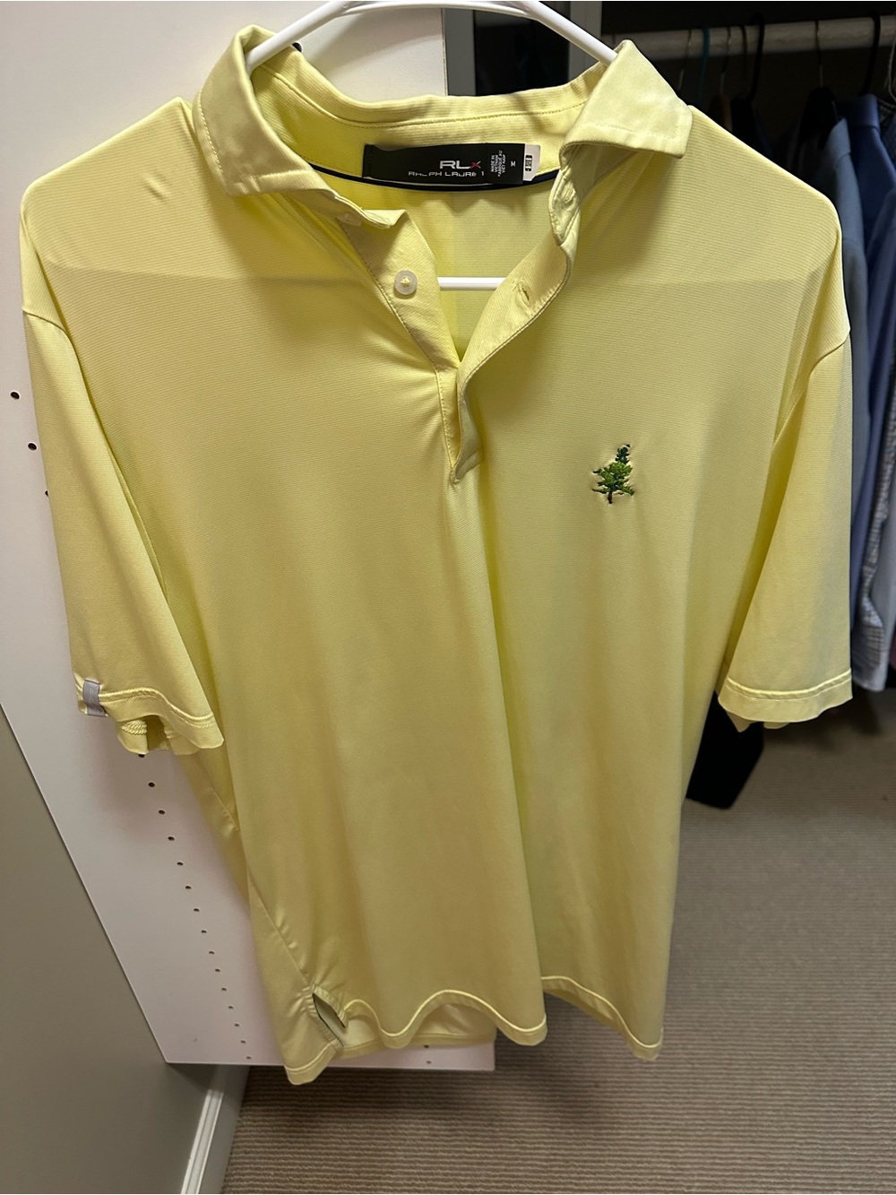 RLX Ralph Lauren Light Yellow Short-Sleeve Performance Polo